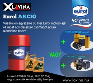Eurol motorolaj ajandék olajszűrő akció 2018 02